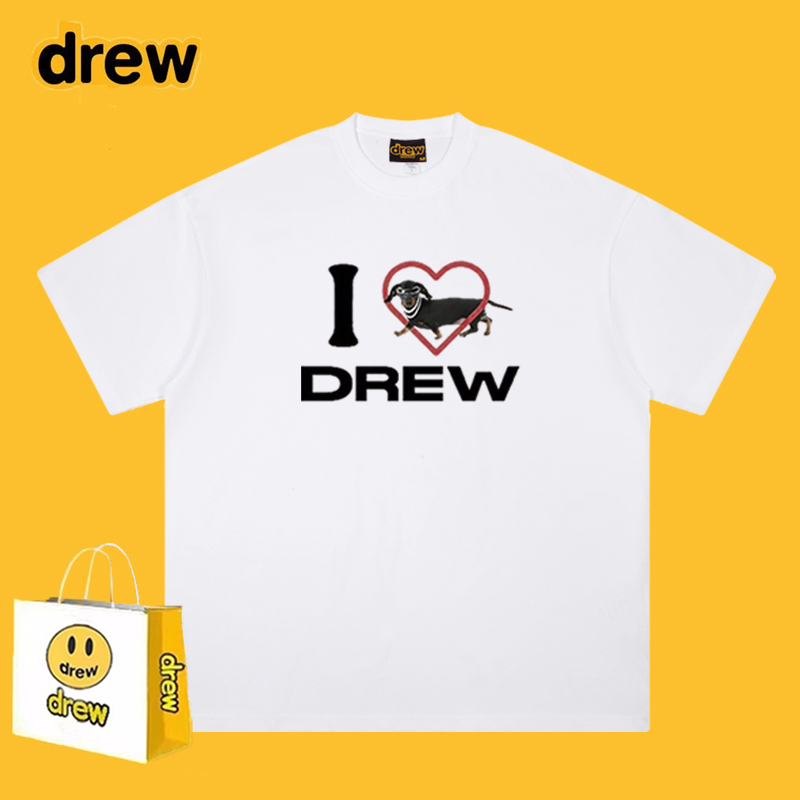 Drew官方我爱狗狗腊肠狗印花短袖