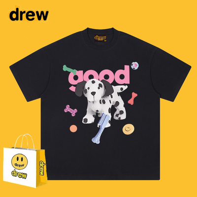 Drew美式潮牌GOOD小狗卡通短袖
