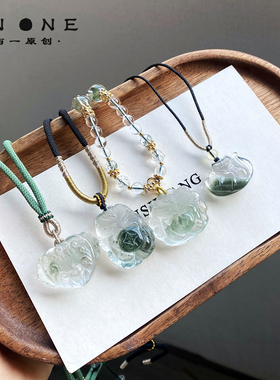 绿幽灵吊坠九尾狐天然狐狸水晶