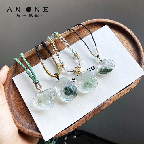 绿幽灵吊坠九尾狐天然狐狸水晶