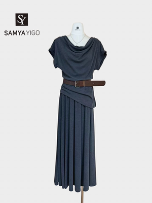 2026SAMYA YIGO新款舒适不规则收腰坎肩荡领上衣80154款