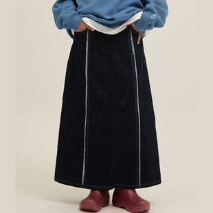 秒发ISTKUNST 21早秋新款牛仔显瘦宽松休闲百搭半身裙韩国代购