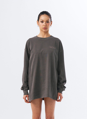 HDEX 25春季新品美式宽松休闲字母印花圆领套头卫衣韩国代购