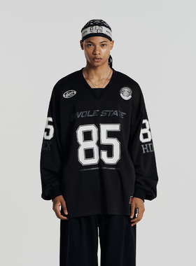 部分现货朴灿烈朱志鑫同款HDEX宽松学院风卫衣球衣T恤韩国代购