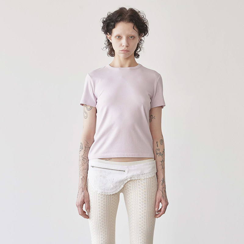 SCULPTOR 25夏新品圆领正肩纯色短袖T恤修身百搭基础上衣韩国代购