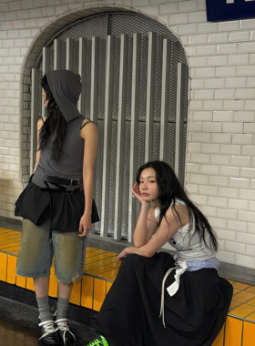 现货LCDC 25夏新品水洗做旧破洞牛仔短裤五分裤复直筒裤韩国代购