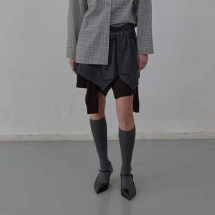 现货LCDC 25秋季新品假两件针织半身裙多穿法针织裙韩国代购