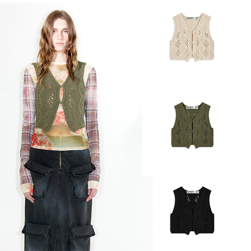 OPENYY菱形针织背心韩国代购