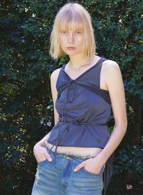 TheopenProduct2023夏新品系带多种穿搭背心无袖T恤上衣韩国代购