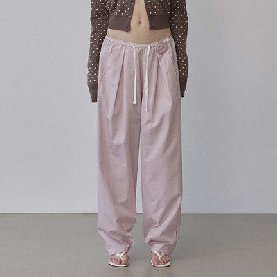 SCULPTOR 25春新品宽松条纹撞色休闲裤休闲百搭拖地长裤韩国代购