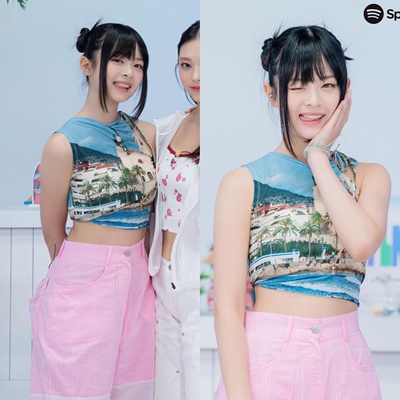 Polysooem印花背心通勤韩国