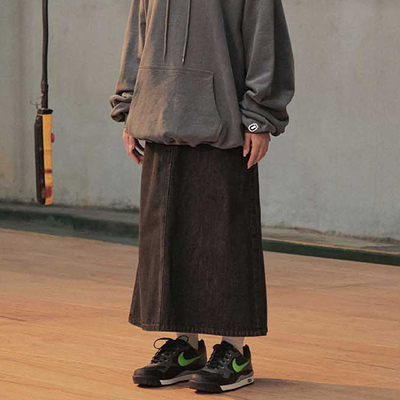 ISTKUNST春夏新款休闲纯色半身裙