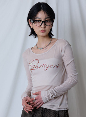 LARTIGENT 25夏季新品修身字母基础短款微透防晒T恤韩国代购