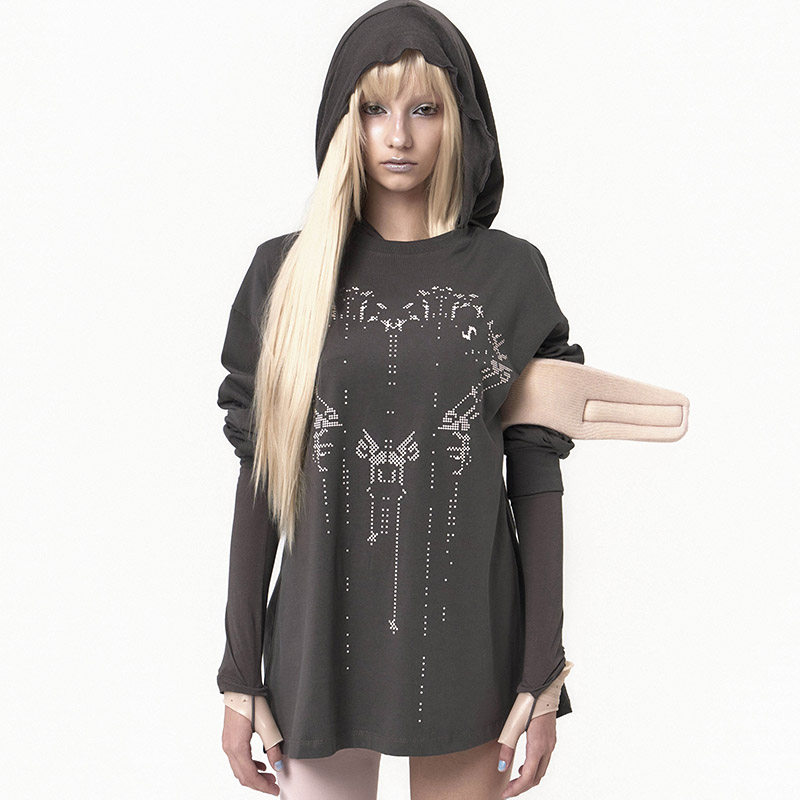 OJOS 2024秋 个性印花长袖T恤美式宽松时尚圆领打底上衣韩国代购,女装/女士精品,T恤,淘宝优惠券,粉丝福利购,淘宝优惠卷