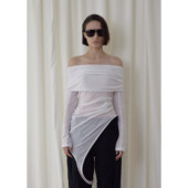 BOHEMSEO 26春两穿法一字肩T恤微透视抽绳设计连体衣韩国代购