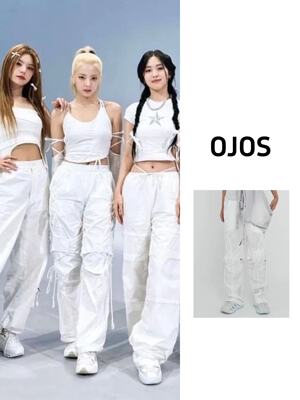 未来机能风ojos抽绳阔腿裤