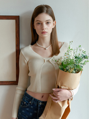 ANOETIC24春夏新款背心针织开衫套装短款上衣韩国代购