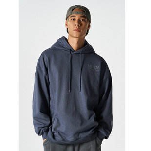 HDEX 25秋新品美式宽松纯色简约套头连帽卫衣韩国代购