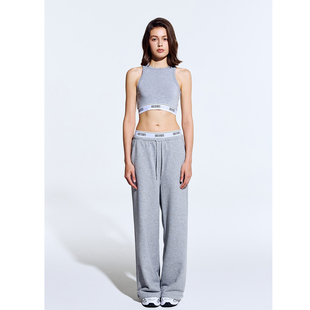 HDEX 25秋新品拼接工字背心休闲阔腿长裤套装韩国代购