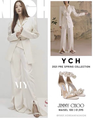 ych21春季新品开衩直筒高腰