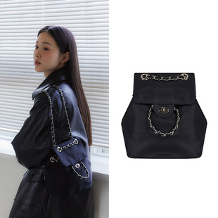 ANOETIC 23秋冬小众设计款小香风链条双肩包百搭背包韩国正品代购