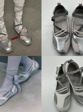 现货Haerin同款 ojos23春绑带机能芭蕾舞鞋软底单鞋 韩国代购