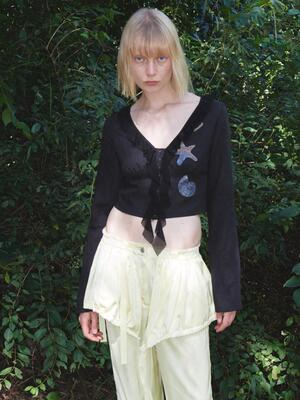 TheopenProduct薄短款V领衬衫