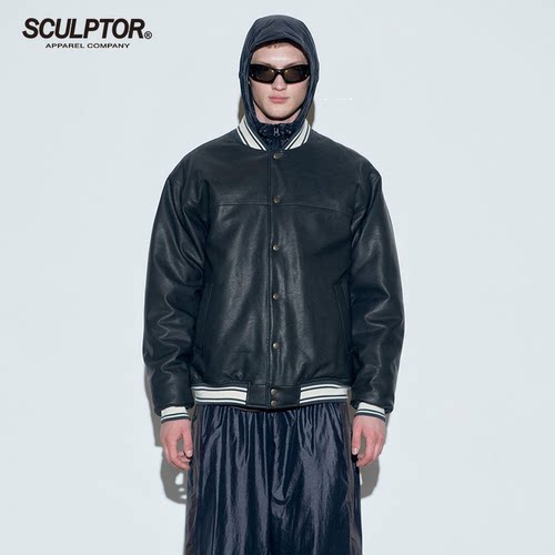 SCULPTOR美式复古皮衣夹克外套