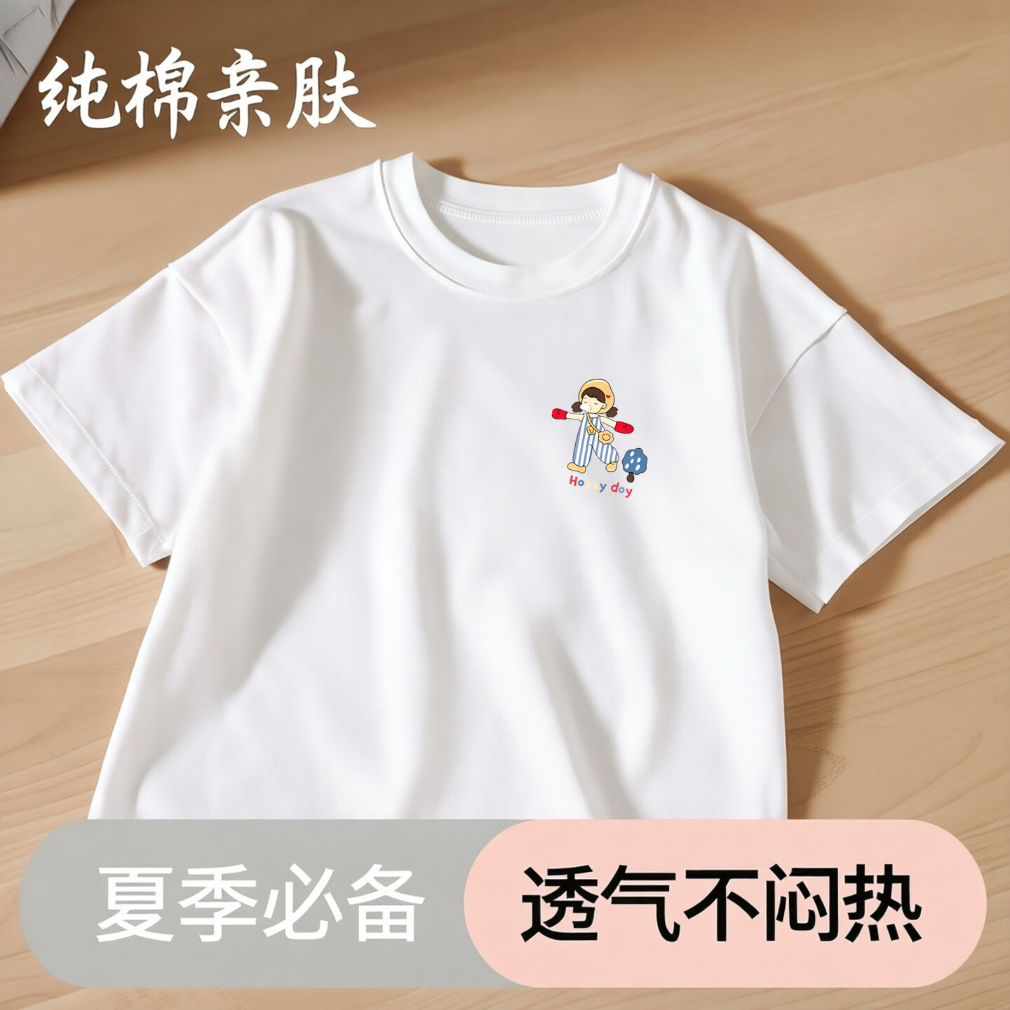 宝宝t恤女童洋气短袖上衣儿童夏季衣服白色纯棉今年流行新款童装
