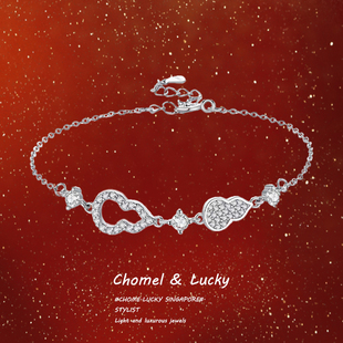 「金财葫芦宝」s999纯银手链女轻奢小众设计高级感锁骨链生日礼物