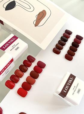 LOUYIKI罐装色胶开门红系列红色甲油胶实色透色P70P104P107胭脂虫