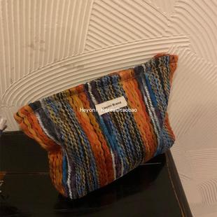 HEYONI韩国小众化妆包女大容量波西米亚度假风旅行便携收纳洗漱袋