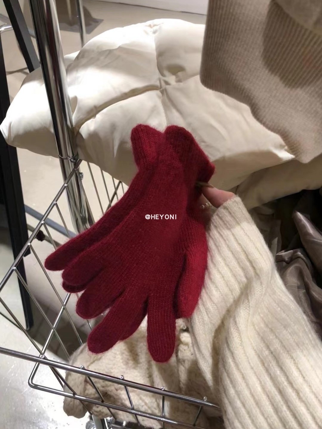 HEYONI韩国手套女冬季可触屏手套保暖防寒ins高颜值学生针织手套