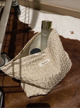 HEYONI韩国小众高级香槟化妆包女大容量泡泡棉便携收纳包旅行洗漱