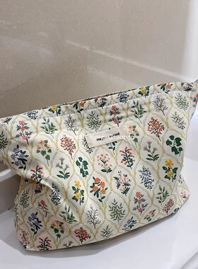 HEYONI韩国植物花卉化妆包女旅行收纳手拿包大容量拉链便携洗漱