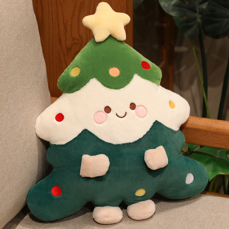 跨境可爱萌宝圣诞树抱枕毛绒玩布娃娃装饰布置平安夜圣诞节礼物女