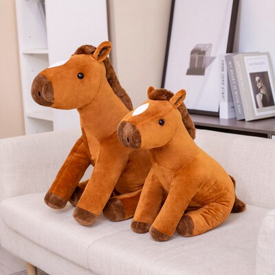 坐姿马公仔毛绒玩具PP棉