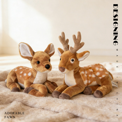 仿真梅花鹿公仔毛绒玩具可爱小鹿公鹿母鹿玩偶儿童安抚布娃娃抱枕