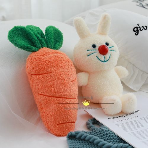 卡通红鼻兔子公仔早教认知可爱