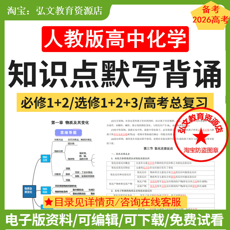 人教版高中化学知识点总结资料