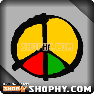 汽车踏板车贴纸反光贴01699反战和平标志MJ