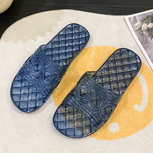 软底防滑透明水晶女拖鞋 夏季 居家浴室防臭拖鞋 凉拖鞋 一字拖 时尚