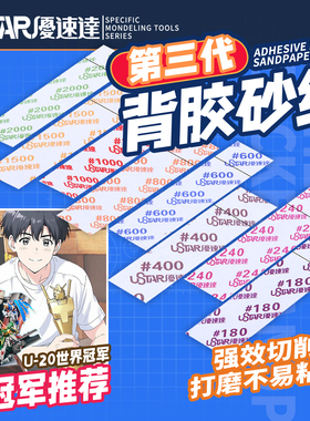 U-Star优速达UA-91520高达第三代打磨抛光预裁背胶砂纸180#-2000#