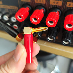 纯铜4mm香蕉插头L型90度弯头无损