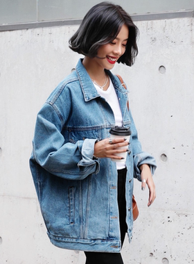 牛仔外套女春秋季2020新款韩版学生bf宽松上衣百搭薄款原宿夹克潮