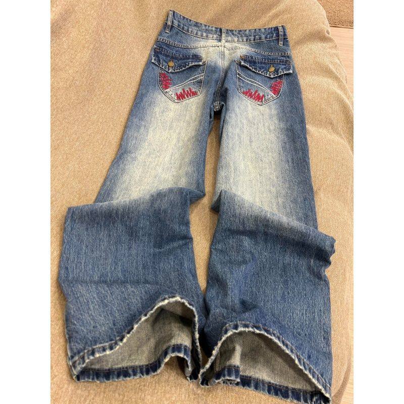 2026年春季新款刺绣烫钉烫钻重工水洗牛仔裤女潮流宽松通勤阔腿裤,女装/女士精品,牛仔裤,淘宝优惠券,粉丝福利购,淘宝优惠卷