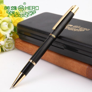 包邮正品HERO英雄285黑色银色枪灰铱金钢笔书法学生练字美工钢笔