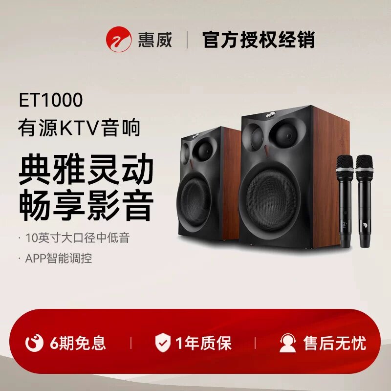 Hivi/惠威ET1000 有源KTV音箱家庭卡拉OK音响家用双话筒5.0蓝牙