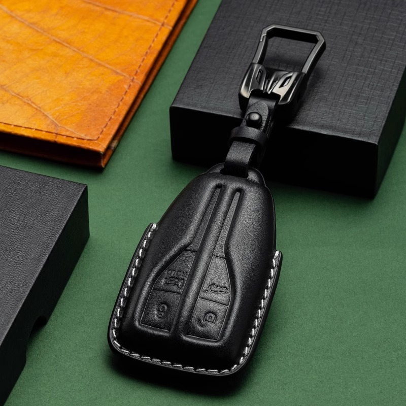 适用红旗HS5钥匙套H5 H7 HS7 H9 EHS9车EQM5壳23款H6高档真皮包扣