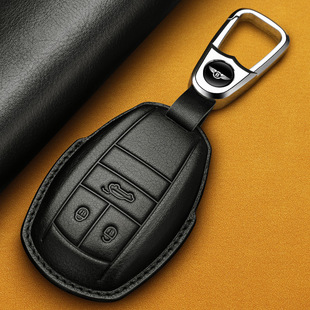 适用宾利钥匙套2023款添越飞驰欧陆高档真皮汽车钥匙包牛皮保护